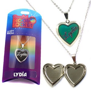Colour Changing Personalised Mood Locket Necklace:- Lydia