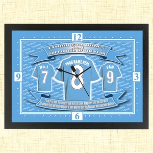 Personalised Manchester City Football Team Shirt Clock