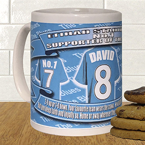 Manchester City Personalised Football Shirt Mug