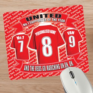 Manchester United Football Shirt Personalised Mouse Mat