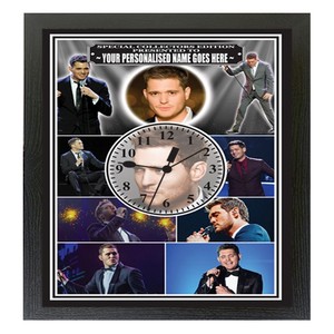 Michael Buble Personalised Icon Framed Clock