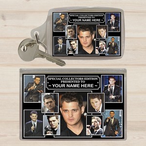 Michael Buble Personalised Icon Keyring and Magnet Set
