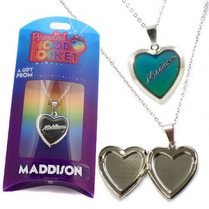 Colour Changing Personalised Mood Locket Necklace:- Maddison