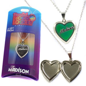 Colour Changing Personalised Mood Locket Necklace:- Madison