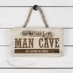 Wooden Personalised MAN CAVE Plaque