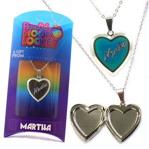 Colour Changing Personalised Mood Locket Necklace:- Martha