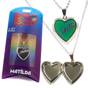 Colour Changing Personalised Mood Locket Necklace:- Matilda 