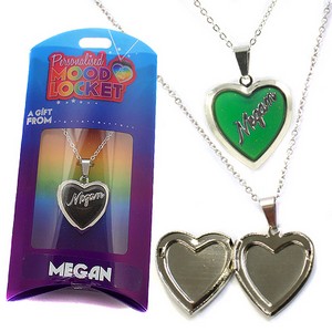 Colour Changing Personalised Mood Locket Necklace:- Megan