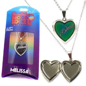 Colour Changing Personalised Mood Locket Necklace:- Melissa