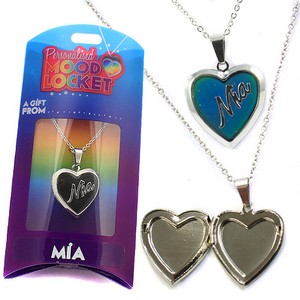 Colour Changing Personalised Mood Locket Necklace:- Mia