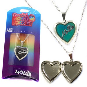 Colour Changing Personalised Mood Locket Necklace:- Mollie