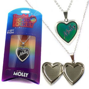 Colour Changing Personalised Mood Locket Necklace:- Molly
