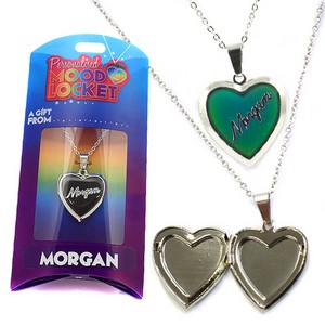 Colour Changing Personalised Mood Locket Necklace:- Morgan