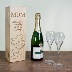 Mother's Day Floral Cornered Personalised Wine Box