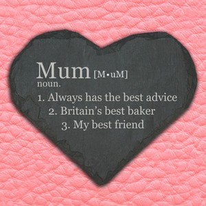 Definition of Mum Personalised  (Any Message) Heart Slate Plaque