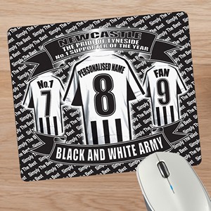 Newcastle United Football Shirt Personalised Mouse Mat
