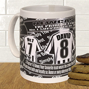 Newcastle Personalised Football Shirt Mug