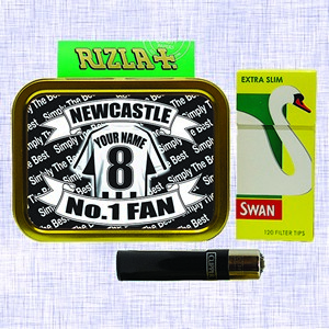 Newcastle Football Shirt Personalised Tobacco Tin & Products