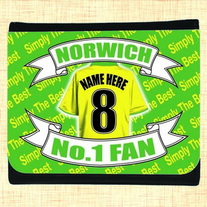 Norwich Football Shirt Personalised Wallet