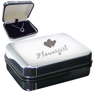 Sterling Silver Heart Necklace & Flower Girl Box