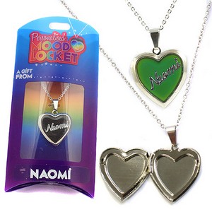 Colour Changing Personalised Mood Locket Necklace:- Naomi