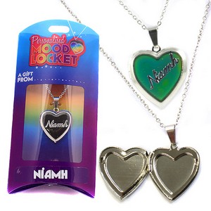 Colour Changing Personalised Mood Locket Necklace:- Niamh