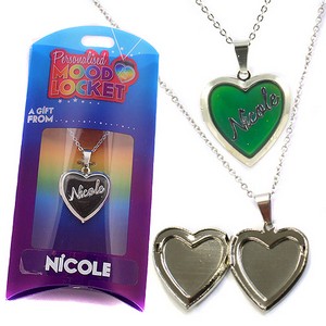 Colour Changing Personalised Mood Locket Necklace:- Nicole