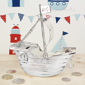 Pirate Ship Personalised Money Box