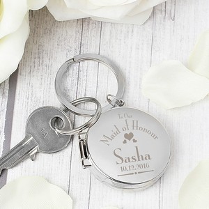 Decorative Wedding Personalised Maid of Honour  Photo Keyring