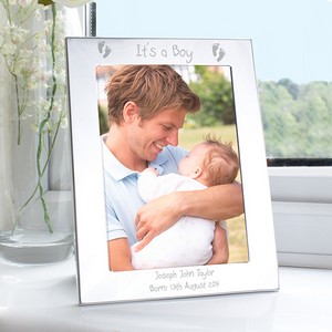 Silver 5x7 Personalised (Any Message) Footprints Photo Frame