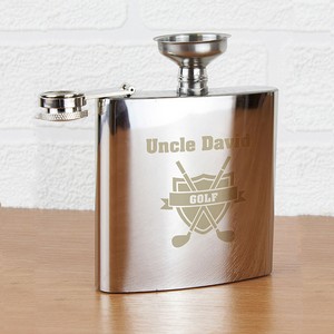 Golf Themed Personalised Hip Flask