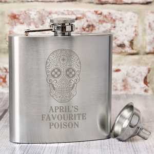 Sugar Skull Personalised Hip Flask