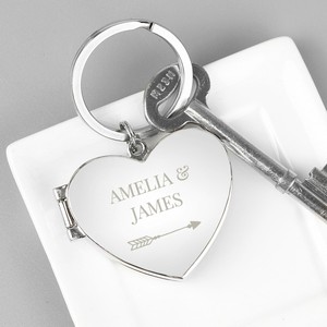 Arrow Heart Personalised (Any Message) Photoframe Keyring