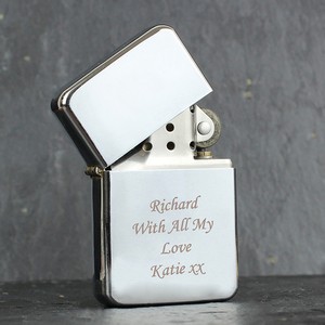 Silver Lighter With Personalised Message