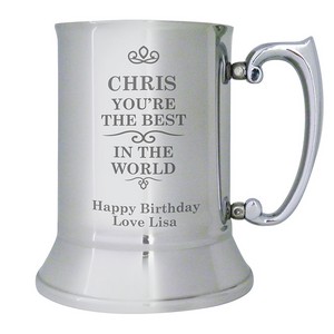 Best in the World Personalised Stainless Steel Beer Tankard