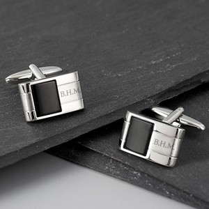 Stylish Onyx Personalised Cufflinks