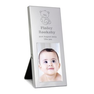 Small Teddy  Personalised Silver 2x3 Photo Frame