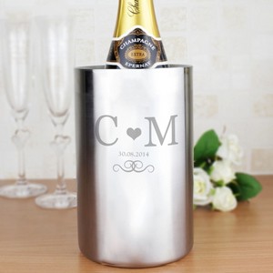 Monogram Stainless Steel Personalised Wine Cooler