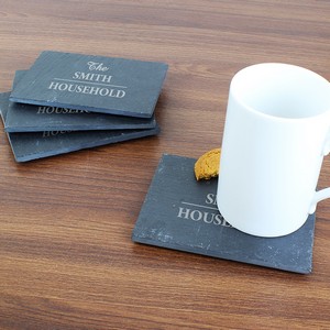 Family 4 Pack of Personalised Slate Coasters