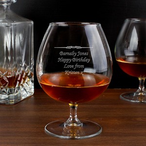 Decorative Personalised (Any Message) Brandy Glass
