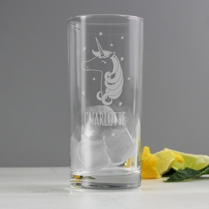 Unicorn Personalised Engraved Hi Ball Glass