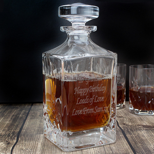Personalised Cut Crystal Glass (Any Message) Whisky Decanter