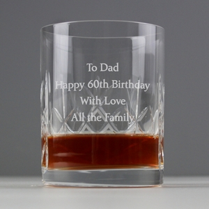 Personalised  (Any Message) Crystal Glass Whisky Tumbler