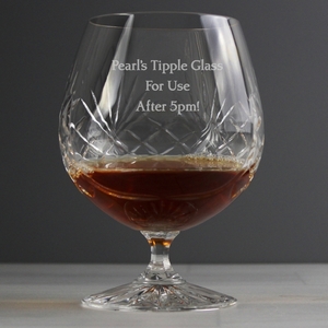 Large Crystal Personalised Brandy Glass