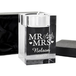 Mr & Mrs Tea Light Personalised Candle Holder