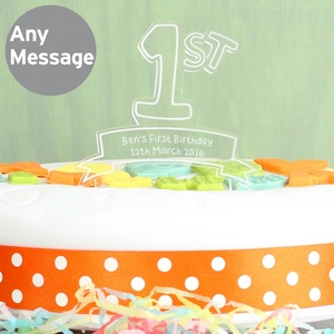  '1st' Celebration Personalised Acrylic Cake Topper