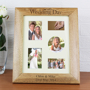 Wedding Day Personalised 8x10 Wooden Photo Frame