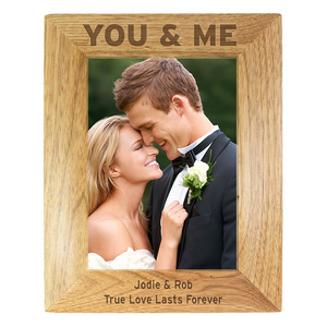 You & Me Personalised 5x7 Wooden Photo Frame