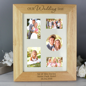 'Our Wedding Day' Personalised 8x10 Wooden Photo Frame
