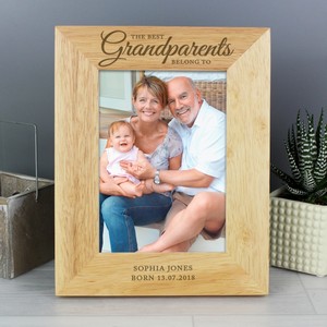  'The Best Grandparents' Personalised 5x7 Wooden Photo Frame